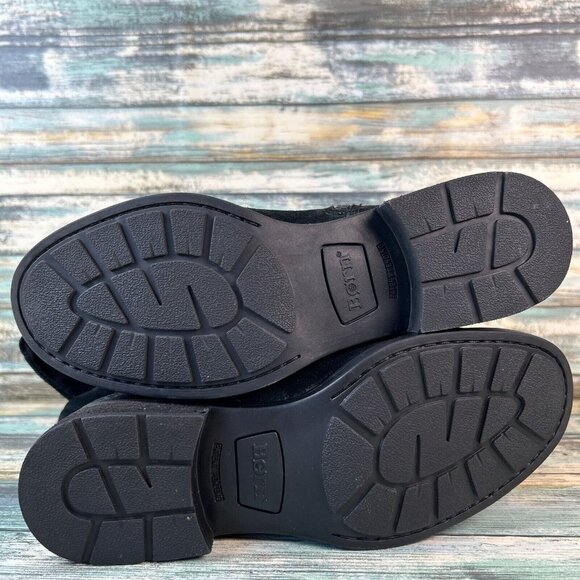 Born Over The Knee Boots Womens Size 7 Black Suede Pull On Block Heel Round Heel - Picture 6 of 13